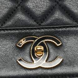 Pre Owned Chanel Black Quilted Leather Mademoiselle Flap Bag