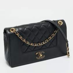 Pre Owned Chanel Black Quilted Leather Mademoiselle Flap Bag