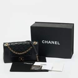Pre Owned Chanel Black Quilted Leather Mademoiselle Flap Bag