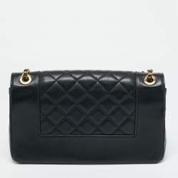 Pre Owned Chanel Black Quilted Leather Mademoiselle Flap Bag