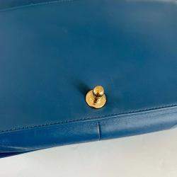 Pre Owned Chanel blue chevron quilted le boy new medium bag