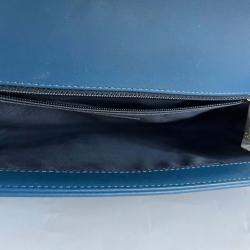 Pre Owned Chanel blue chevron quilted le boy new medium bag