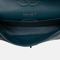 Pre Owned Chanel Blue Medium Classic Caviar Double Flap