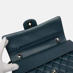 Pre Owned Chanel Blue Medium Classic Caviar Double Flap