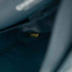 Pre Owned Chanel Blue Medium Classic Caviar Double Flap