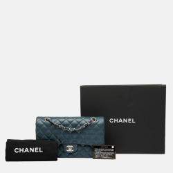Pre Owned Chanel Blue Medium Classic Caviar Double Flap