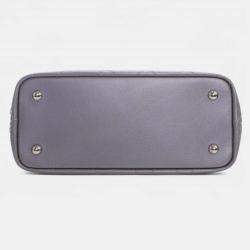 Pre Owned Chanel Silver Large Quilted Metallic Caviar Shopping Fever Tote