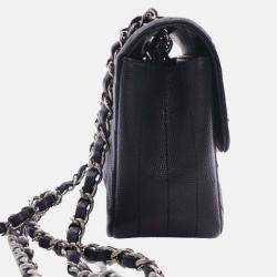 Pre Owned Chanel Black Mini Rectangular Classic Chevron Caviar Single Flap