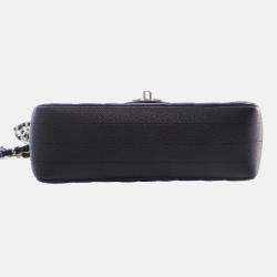 Pre Owned Chanel Black Mini Rectangular Classic Chevron Caviar Single Flap