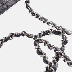 Pre Owned Chanel Black Mini Rectangular Classic Chevron Caviar Single Flap