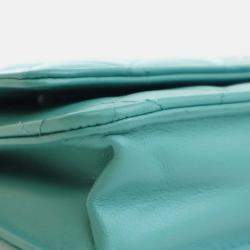 Pre Owned Chanel Blue CC Quilted Lambskin Wallet On Chain