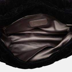 Pre Owned Chanel Black Paris Moscou Bubble Quilted Velvet Flap