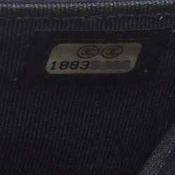 Pre Owned Chanel Navy Blue Quilted Caviar Leather Classic L Trifold Wallet