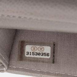 Pre Owned Chanel Grey CC Quilted Caviar Miss Coco Clutch With Chain