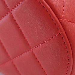 Pre Owned Chanel Red Small Quilted Lambskin Resin Elegant Chain Tubular Vanity Case