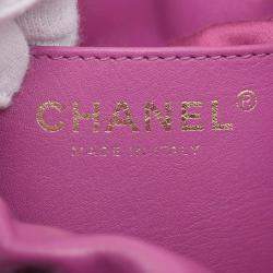 Pre Owned Chanel Purple Mini Shiny Calfskin 22 Handbag
