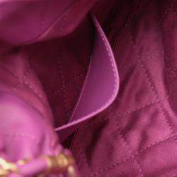 Pre Owned Chanel Purple Mini Shiny Calfskin 22 Handbag