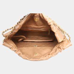 Pre Owned Chanel Brown Leather Medium C22 Bag