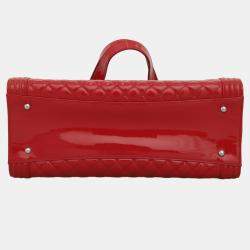 Pre Owned Chanel Quilted Patent Leather Plexiglass Boy Shopping Tote Bag