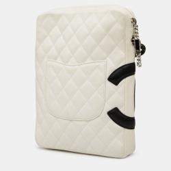 Pre Owned Chanel Black/White Lambskin Cambon Ligne Crossbody