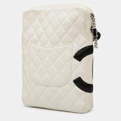 Pre Owned Chanel Black/White Lambskin Cambon Ligne Crossbody