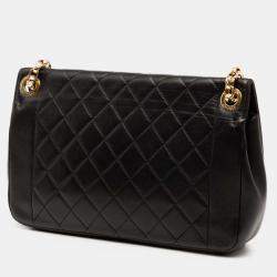 Pre Owned Chanel Black Large Lambskin Chic With Me Flap