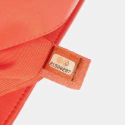 Pre Owned Chanel Orange Old Medium Quilted Velvet Boy Flap