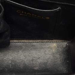 Pre Owned Chanel Black Quilted Patent Leather Mini Classic Shoulder Bag