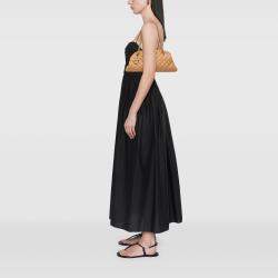 Pre Owned Chanel Beige Brown Medium Lambskin Just Mademoiselle Bowling Bag