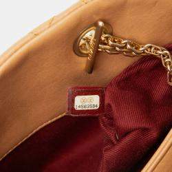 Pre Owned Chanel Beige Brown Medium Lambskin Just Mademoiselle Bowling Bag