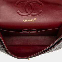 Pre Owned Chanel Black Medium Classic Lambskin Double Flap