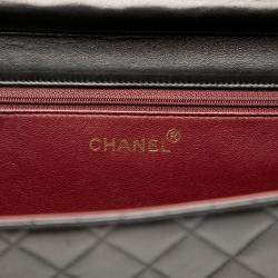 Pre Owned Chanel Black Medium CC Quilted Lambskin Single Flap