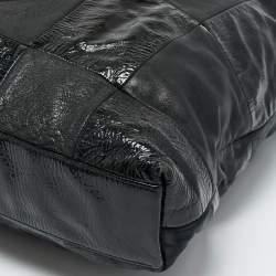 Pre Owned Chanel Black Leather and Patent Leather Large Patchwork Brooklyn Cabas Tote