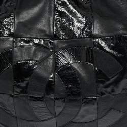 Pre Owned Chanel Black Leather and Patent Leather Large Patchwork Brooklyn Cabas Tote