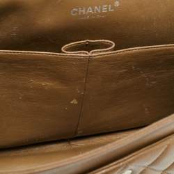 Pre Owned Chanel Brown Quilted Caviar Leather Maxi Classic Double Flap Bag