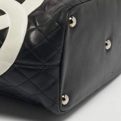 Pre Owned Chanel Black Quilted Leather Large Cambon Ligne Tote