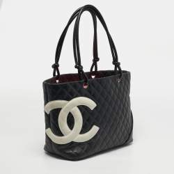 Pre Owned Chanel Black Quilted Leather Large Cambon Ligne Tote