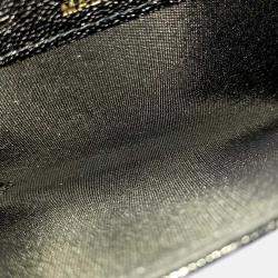 Pre Owned Chanel Black Leather Caviar Boy Card Holder