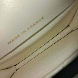 Pre Owned Chanel White Leather belt bag