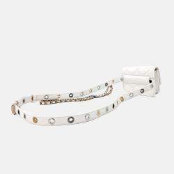 Pre Owned Chanel White Leather belt bag