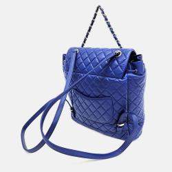 Pre Owned Chanel Blue Leather Urban Spirit Backpack