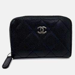 Pre Owned Chanel Black Leather Caviar Card Holder