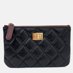 Pre Owned Chanel Black Caviar Leather Vintage 2.55 Pouch