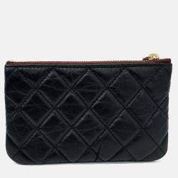 Pre Owned Chanel Black Caviar Leather Vintage 2.55 Pouch