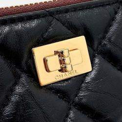 Pre Owned Chanel Black Caviar Leather Vintage 2.55 Pouch