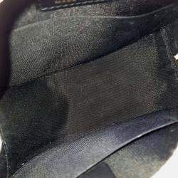 Pre Owned Chanel Beige Black Leather Caviar Round Mini Crossbody Bag