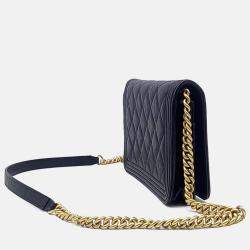 Pre Owned Chanel Black Leather Caviar Boy WOC Mini Crossbody Bag