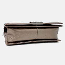 Pre Owned Chanel Brown Caviar Leather Caviar Boy Bag Medium