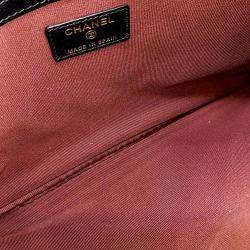 Pre Owned Chanel Black Leather Caviar Clutch New Medium