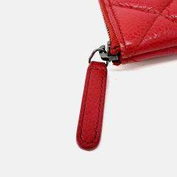 Pre Owned Chanel Red Leather Caviar Clutch Large